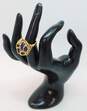 Vintage Crown Trifari Interchangeable Faux Stone Gold Tone Ring 15.3g image number 4