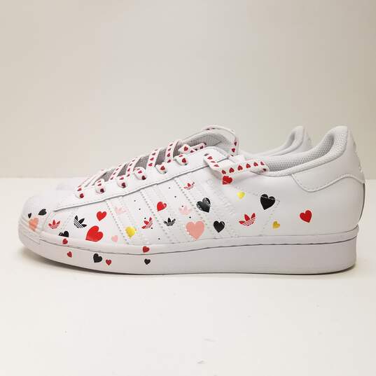Adidas Superstar Valentine's Day Women's Shoes White Size 9.5 image number 3