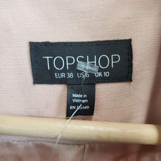 Topshop Blush Pink Belted Trench Coat WM Size 6 NWT image number 3