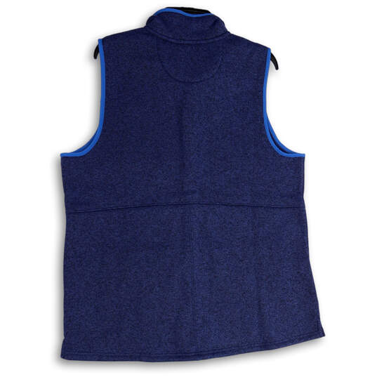 NWT Womens Blue Fleece Mock Neck Full-Zip Sweater Vest Size 1X Plus image number 2