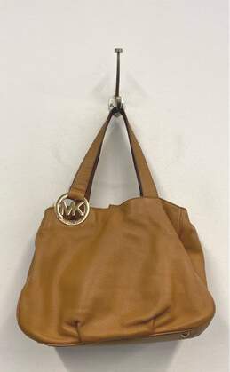 Michael Kors Fulton Tan Leather Shoulder Tote Bag