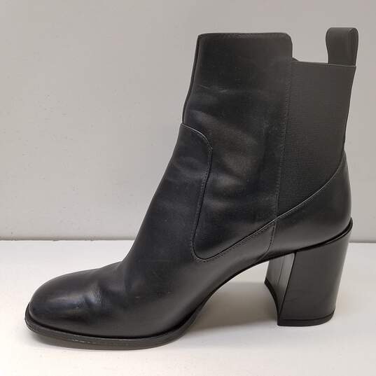 Via Spiga Delaney Black Leather Pull On Ankle Heel Boots Shoes Women's Size 6 M image number 2