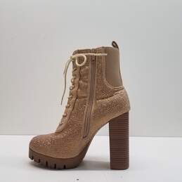 Wild Diva Veronica Rhinestone Glitter Chunky Heel Boots Shoes Size 7 B alternative image