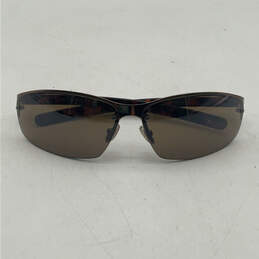 Womens TH8064 Tortoise Brown Rectangle Half Rim Wrap Designer Sunglasses alternative image