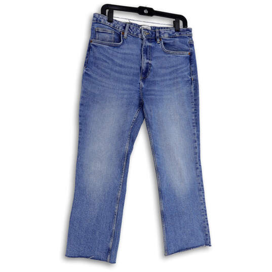 Womens Blue Denim Medium Wash Stretch Pockets Straight Leg Jeans Size 10 image number 1