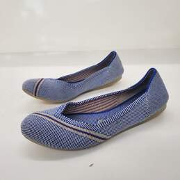 Rothy's Women's Blue Mirror Reflective Stripe Round Toe Flats Size 7 alternative image