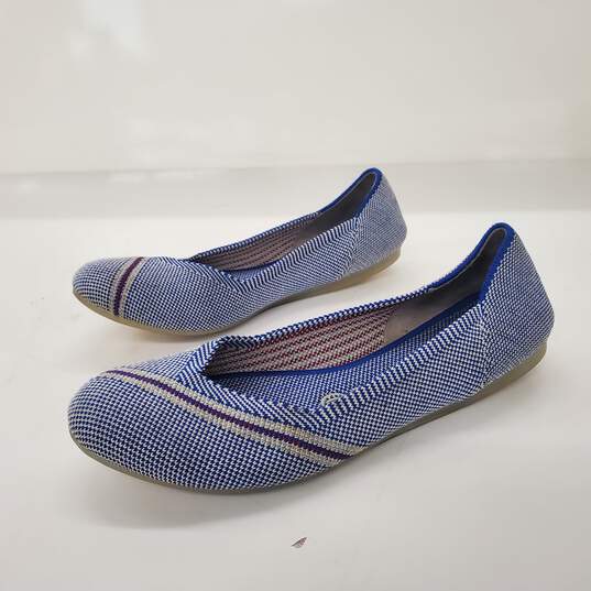 Rothy's Women's Blue Mirror Reflective Stripe Round Toe Flats Size 7 image number 2
