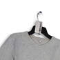 Womens Gray Heather V-Neck Stretch Long Sleeve Pullover T-Shirt Size Small image number 3
