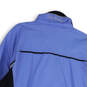 Womens Blue Long Sleeve Mock Neck Full-Zip Windbreaker Jacket Size Large image number 4