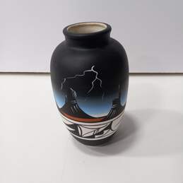 Native American Themed Pottery Vase alternative image