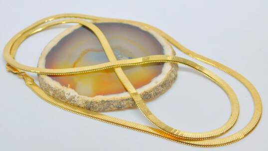 Elegant 14K Yellow Gold Herringbone Chain Necklace 13.1g image number 1