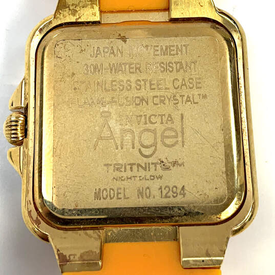 Designer Invicta Angel 1294 Gold-Tone Stainless Steel Analog Wristwatch image number 5