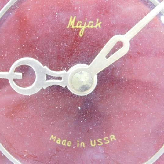 Vintage Majak Wind-Up Mantel Clock USSR Bakelite Base - P&R image number 5