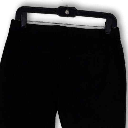 Womens Black Flat Front Pockets Stretch Straight Leg Ankle Pants Size 6 image number 4
