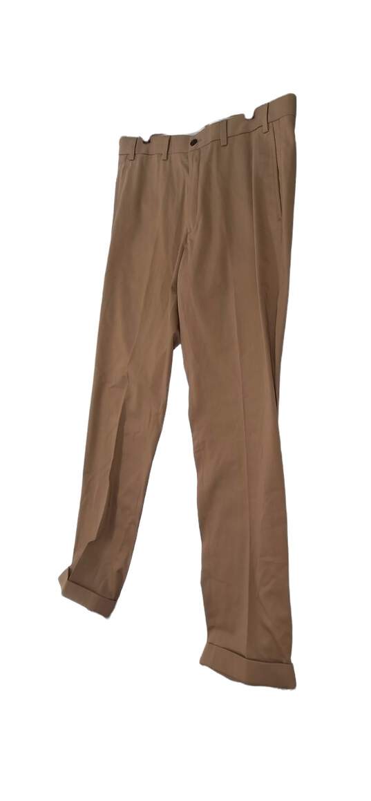 NWT Mens Khaki Straight Leg Flat Front Dress Pants Size 38 X 34 image number 3