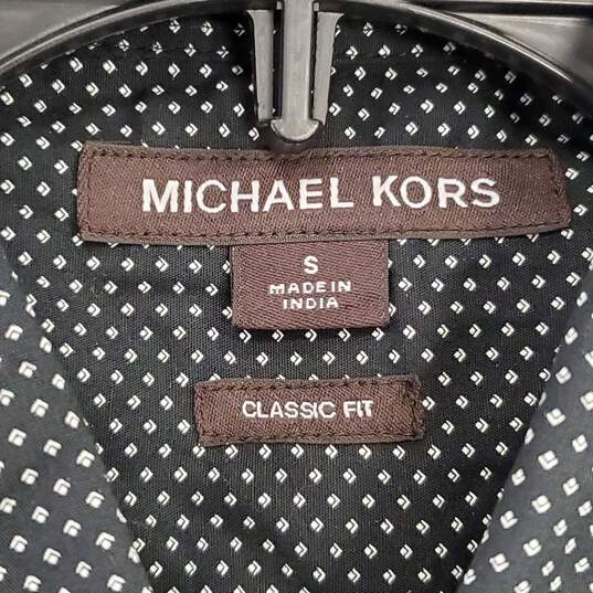 Michael Kors Men Black Printed Button Up S NWT image number 3