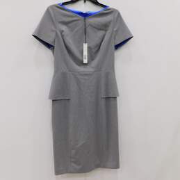 Gray Sheath Dress With Blue Accent Size 4 New With Tags NWT