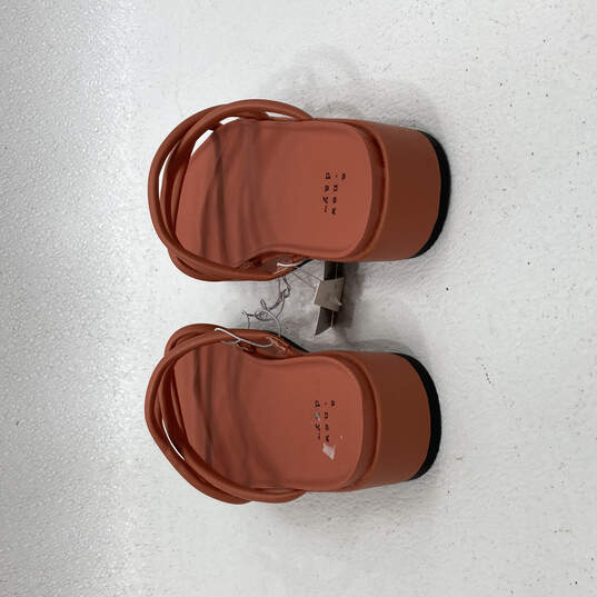 NWT Womens Orange Open Toe Slip-On Platform Strappy Sandals Size 6.5 image number 5