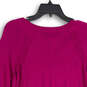 NWT Womens Purple Knitted V-Neck Long Sleeve Pullover Sweater Size Large image number 4