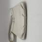 Womens Athena White Leather Adjustable Strap Logo Zipper Crossbody Purse image number 5
