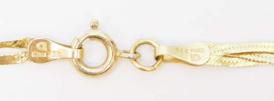 14K Gold Multi Herringbone Chain Bracelet For Repair 1.7g image number 5