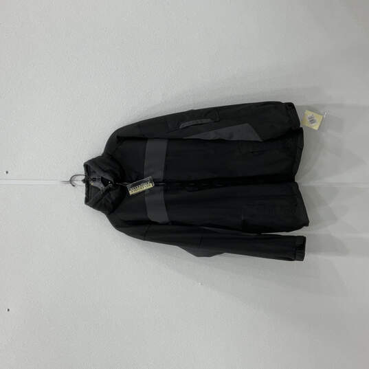 NWT Mens Black Long Sleeve Pockets Full Zip Windbreaker Jacket Size XXL image number 1