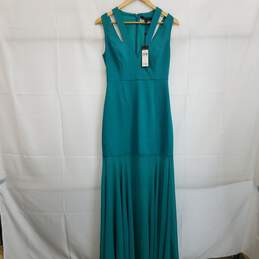 BCBG turquoise formal mermaid sheath dress 4 nwt