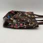 Fossil Womens Multicolor Floral Leather Double Handle Zipper Tote Handbag image number 7