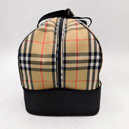 BURBERRY Golf Black Canvas & Beige Classic Check Zip Carryall Travel Bag with COA alternative image
