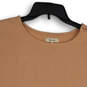 Womens Peach Crew Neck Short Sleeve Pullover Blouse Top Size Small image number 3