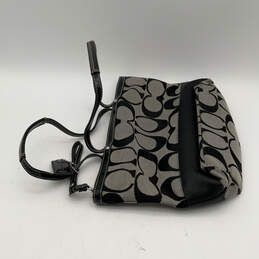 Womens Black Signature Print Double Handle Inner Pocket Zipper Shoulder Bag alternative image