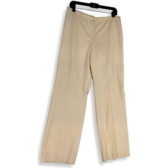NWT Womens White The Hudson Flat Front Straight Leg Ankle Pants Size 10 image number 1
