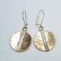 RLH - SOHO Gold Tone Wire Wrapped Hammered Disc Dangle Earrings 20.2g image number 5