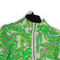 Womens Green Pink Printed Half Zip Skipper Popover Blouse Top Size Small image number 3