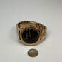 Designer Michael Kors MK-3585 Gold-Tone Round Black Dial Analog Wristwatch image number 2
