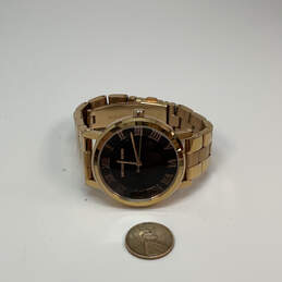 Designer Michael Kors MK-3585 Gold-Tone Round Black Dial Analog Wristwatch alternative image