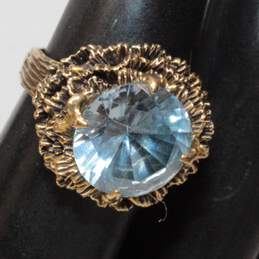 10K Yellow Gold Blue Spinel Ring Size 6.25 - 6.56g