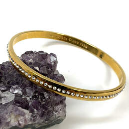 Designer Kate Spade Gold-Tone Clear Rhinestone Studded Bangle Bracelet