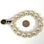 Designer Joan Rivers White Pearl Elastic Band Beaded Bracelet With Box image number 4