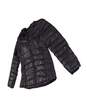 Womens Black Long Sleeve Hooded Full Zip Puffer Jacket Size Medium image number 3