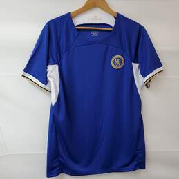 Chelsea London Football Club Short Sleeve Athletic Blue Shirt Medium NWT