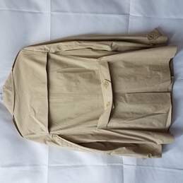 Vintage Tan Rayon Cotton Blend Peacoat Jacket Womens Size M alternative image