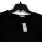NWT Womens Black Cutout Round Neck Long Sleeve Pullover T-Shirt Size Medium image number 3