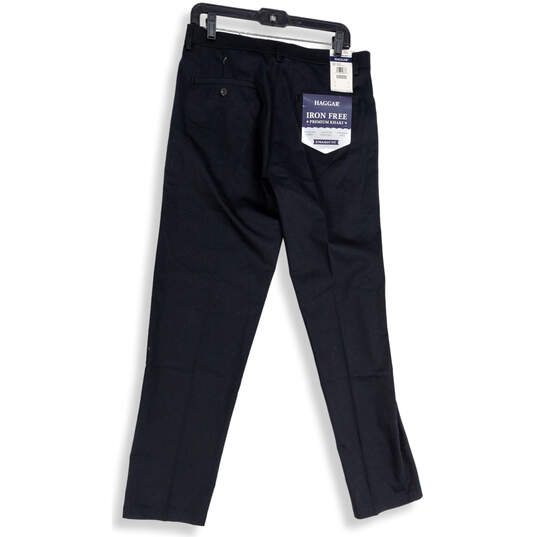 NWT Mens Black Flat Front Slash Pocket Straight Fit Chino Pants Size 32x32 image number 2