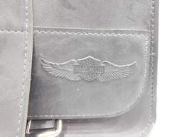 Harley Davidson Black Leather Saddle Bags For Motorcycle alternative image