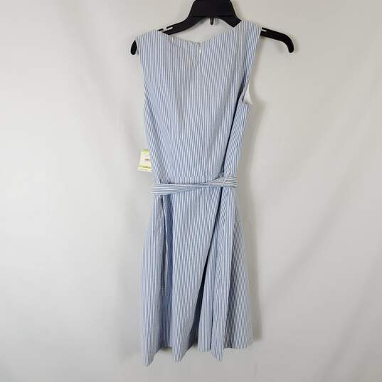 Anne Klein Women Blue/White Pinstripe Midi Dress Sz 4 NWT image number 3