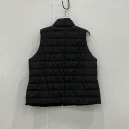 Womens Black Sleeveless Mock Neck Full-Zip Puffer Vest Size 1X alternative image