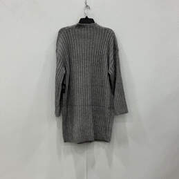 NWT Womens Gray Long Sleeve Mock Neck Cable Knit Sweater Dress Size Large alternative image