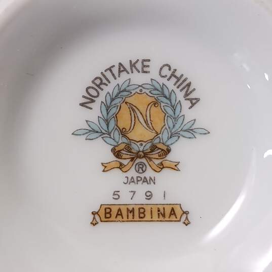 10PC Noritake Bambina 5791 Silver Leaf Fine China Cream & Sugar Set image number 6