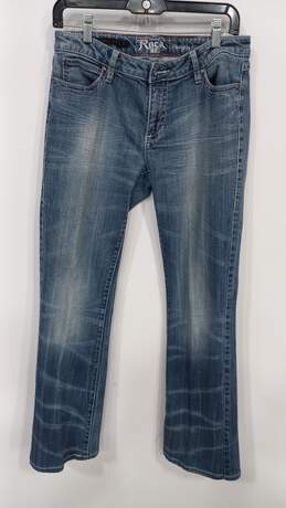 Wrangler Rock 47 Women's Faded Blue Jeans Low Rise Jeans Size 7/8x34